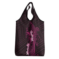 Pink Hawaii Grocery Bag Hammerhead Shark Tattoo Curve Polynesian - Polynesian Pride