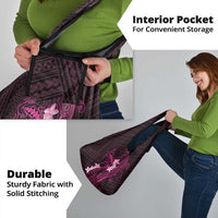 Pink Hawaii Grocery Bag Hammerhead Shark Tattoo Curve Polynesian - Polynesian Pride