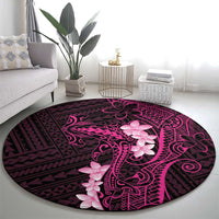 Pink Hawaii Round Carpet Hammerhead Shark Tattoo Curve Polynesian - Polynesian Pride