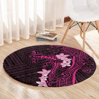 Pink Hawaii Round Carpet Hammerhead Shark Tattoo Curve Polynesian - Polynesian Pride
