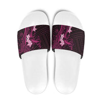 Pink Hawaii Slide Sandals Hammerhead Shark Tattoo Curve Polynesian - Polynesian Pride