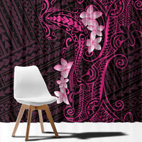 Pink Hawaii Window Curtain Hammerhead Shark Tattoo Curve Polynesian - Polynesian Pride
