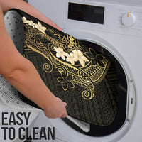 Black and Gold Hawaii Bathroom Set Hammerhead Shark Tattoo Curve Polynesian - Polynesian Pride