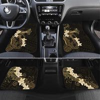 Black and Gold Hawaii Car Mats Hammerhead Shark Tattoo Curve Polynesian - Polynesian Pride