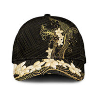 Black and Gold Hawaii Classic Cap Hammerhead Shark Tattoo Curve Polynesian LT14 Universal Fit Black - Polynesian Pride