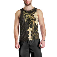 Black and Gold Hawaii Men Tank Top Hammerhead Shark Tattoo Curve Polynesian - Polynesian Pride