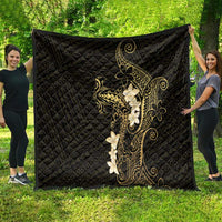 Black and Gold Hawaii Quilt Hammerhead Shark Tattoo Curve Polynesian - Polynesian Pride