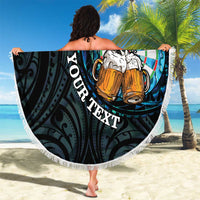 Personalized New Zealand Darts Beer Beach Blanket Paua Shell Aotearoa Maori Tattoo LT14 - Polynesian Pride