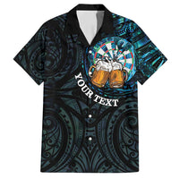 Personalized New Zealand Darts Beer Family Matching Puletasi and Hawaiian Shirt Paua Shell Aotearoa Maori Tattoo - Polynesian Pride