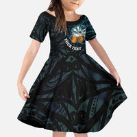 Personalized New Zealand Darts Beer Family Matching Short Sleeve Bodycon Dress and Hawaiian Shirt Paua Shell Aotearoa Maori Tattoo - Polynesian Pride