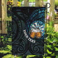 Personalized New Zealand Darts Beer Garden Flag Paua Shell Aotearoa Maori Tattoo LT14 Garden Flag Black - Polynesian Pride