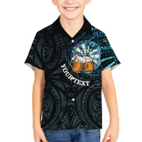 Personalized New Zealand Darts Beer Kid Hawaiian Shirt Paua Shell Aotearoa Maori Tattoo - Polynesian Pride