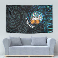 Personalized New Zealand Darts Beer Tapestry Paua Shell Aotearoa Maori Tattoo LT14 - Polynesian Pride