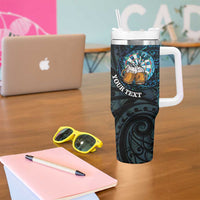 Personalized New Zealand Darts Beer Tumbler With Handle Paua Shell Aotearoa Maori Tattoo LT14 - Polynesian Pride