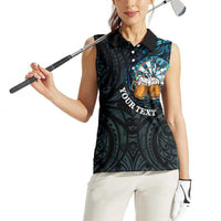 Personalized New Zealand Darts Beer Women Sleeveless Polo Shirt Paua Shell Aotearoa Maori Tattoo LT14 - Polynesian Pride