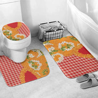 Prince Kuhio Aloha Hawaii Bathroom Set Plumeria Ilima Lei Palaka Motifs
