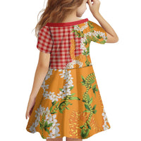 Prince Kuhio Aloha Hawaii Family Matching Off The Shoulder Long Sleeve Dress and Hawaiian Shirt Plumeria Ilima Lei Palaka Motifs LT14 - Polynesian Pride