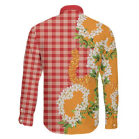 Prince Kuhio Aloha Hawaii Family Matching Off The Shoulder Long Sleeve Dress and Hawaiian Shirt Plumeria Ilima Lei Palaka Motifs LT14 - Polynesian Pride