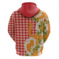 Prince Kuhio Aloha Hawaii Hoodie Plumeria Ilima Lei Palaka Motifs