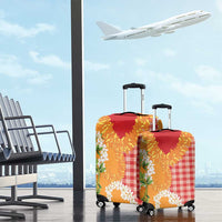Prince Kuhio Aloha Hawaii Luggage Cover Plumeria Ilima Lei Palaka Motifs LT14 - Polynesian Pride