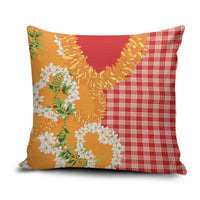 Prince Kuhio Aloha Hawaii Pillow Cover Plumeria Ilima Lei Palaka Motifs LT14 Red - Polynesian Pride