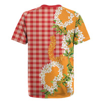 Prince Kuhio Aloha Hawaii Rugby Jersey Plumeria Ilima Lei Palaka Motifs