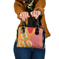 Prince Kuhio Aloha Hawaii Shoulder Handbag Plumeria Ilima Lei Palaka Motifs