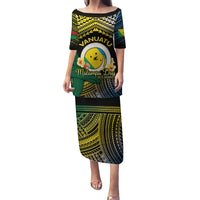 Personalised Malampa Day Family Matching Puletasi and Hawaiian Shirt Vanuatu Provinces Polynesian Pattern