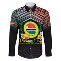 Personalised Penama Day Family Matching Long Sleeve Bodycon Dress and Hawaiian Shirt Vanuatu Provinces Polynesian Pattern
