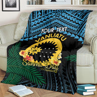 Personalised Sanma Day Blanket Vanuatu Provinces Polynesian Pattern