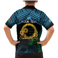 Personalised Sanma Day Family Matching Mermaid Dress and Hawaiian Shirt Vanuatu Provinces Polynesian Pattern
