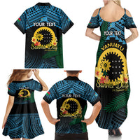 Personalised Sanma Day Family Matching Summer Maxi Dress and Hawaiian Shirt Vanuatu Provinces Polynesian Pattern