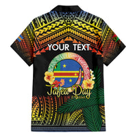 Personalised Tafea Day Family Matching Puletasi and Hawaiian Shirt Vanuatu Provinces Polynesian Pattern