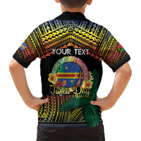 Personalised Tafea Day Family Matching Short Sleeve Bodycon Dress and Hawaiian Shirt Vanuatu Provinces Polynesian Pattern