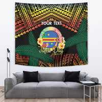 Personalised Tafea Day Tapestry Vanuatu Provinces Polynesian Pattern LT14 Black - Polynesian Pride