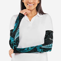 Personalised New Zealand Darts Arm Sleeves Happiness Is A Tight Threesome Maori Paua Shell LT14 - Polynesian Pride
