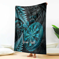 Personalised New Zealand Darts Blanket Happiness Is A Tight Threesome Maori Paua Shell