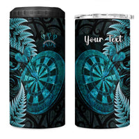 Personalised New Zealand Darts 4 in 1 Can Cooler Tumbler Happiness Is A Tight Threesome Maori Paua Shell