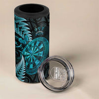 Personalised New Zealand Darts 4 in 1 Can Cooler Tumbler Happiness Is A Tight Threesome Maori Paua Shell