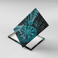 Personalised New Zealand Darts Canvas Wall Art Happiness Is A Tight Threesome Maori Paua Shell