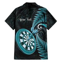 Personalised New Zealand Darts Family Matching Off Shoulder Short Dress and Hawaiian Shirt Happiness Is A Tight Threesome Maori Paua Shell