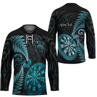 Personalised New Zealand Darts Hockey Jersey Happiness Is A Tight Threesome Maori Paua Shell LT14 - Polynesian Pride