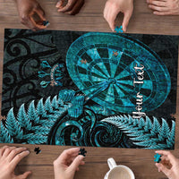 Personalised New Zealand Darts Puzzle Happiness Is A Tight Threesome Maori Paua Shell - Polynesian Pride