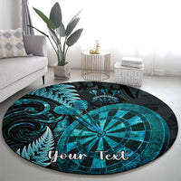 Personalised New Zealand Darts Round Carpet Happiness Is A Tight Threesome Maori Paua Shell