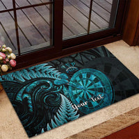 Personalised New Zealand Darts Rubber Doormat Happiness Is A Tight Threesome Maori Paua Shell