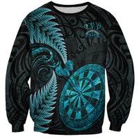 Personalised New Zealand Darts Sweatshirt Happiness Is A Tight Threesome Maori Paua Shell