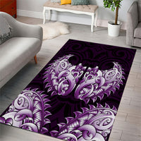 New Zealand Ta Moko Area Rug Aotearoa Maori Chest Tattoo Purple LT14 - Polynesian Pride