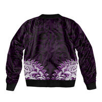 New Zealand Ta Moko Bomber Jacket Aotearoa Maori Chest Tattoo Purple LT14 - Polynesian Pride