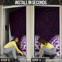 New Zealand Ta Moko Door Cover Aotearoa Maori Chest Tattoo Purple LT14 - Polynesian Pride