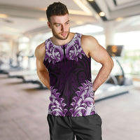 New Zealand Ta Moko Men Tank Top Aotearoa Maori Chest Tattoo Purple LT14 Purple - Polynesian Pride